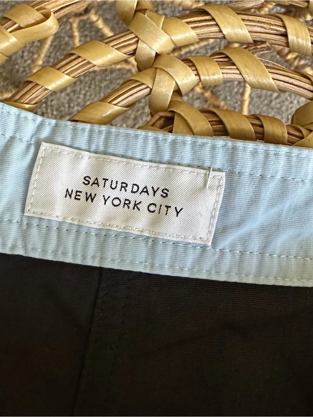 Saturdays New York City Light Blue and Black Two-Tone Swim Shorts
